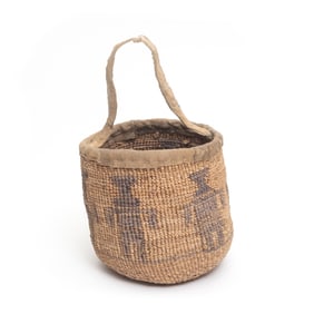 Native American Wasco Sally Bag Figural Basket