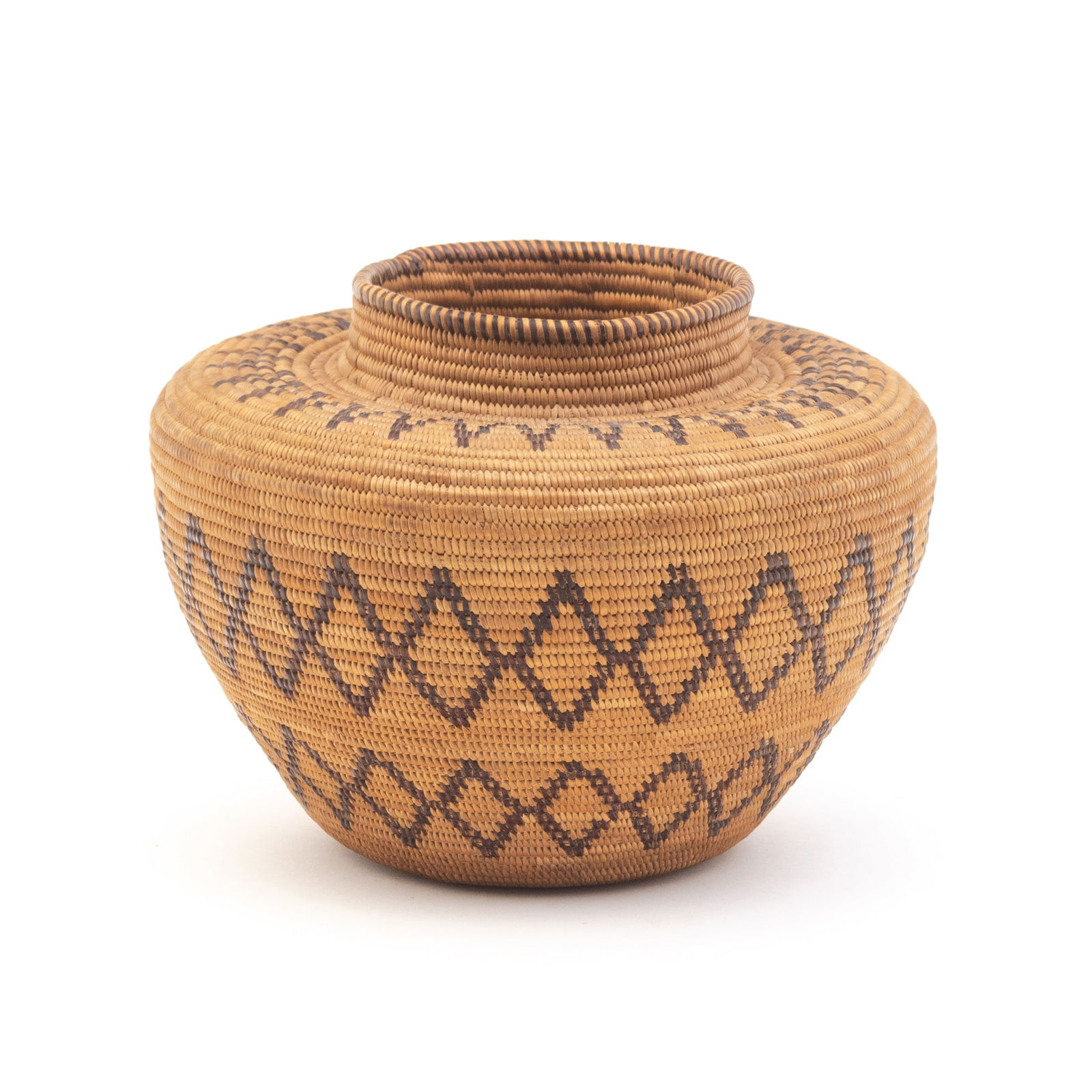 Native American Yokut Coiled Bottleneck Basket (1 of 5)
