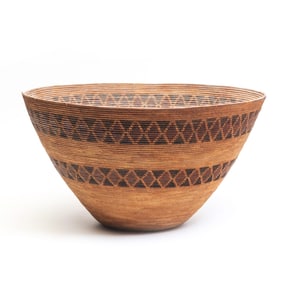 Large Native American Yokut Coiled Basket