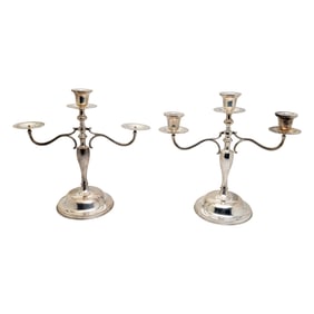Pair of Mexican Sterling Candelabra