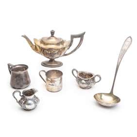 Collection Sterling Silver Table Articles Incl Teapot