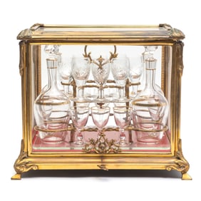 Baccarat Style Glass and Gilt Bronze Tantalus