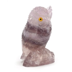 Carved Amethyst Owl