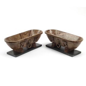 Pair of Grand Tour Style Miniature Roman Baths