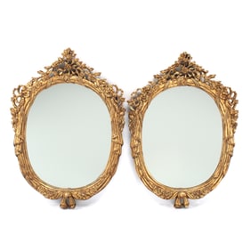 Pair of Louis XV Style Giltwood Mirrors