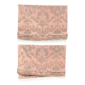 Pair of Fortuny Roman Shades in Carnavalet Pattern