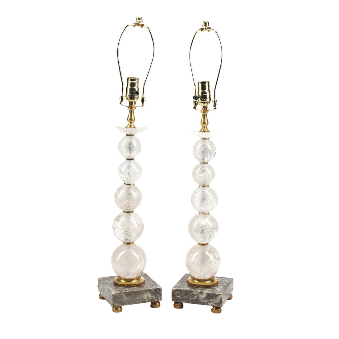 Pair of Art Moderne Style Sphere Table Lamps (1 of 5)