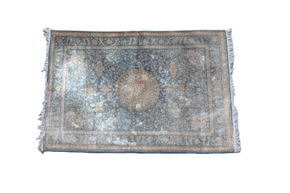 Persian inscribed Silk Rug