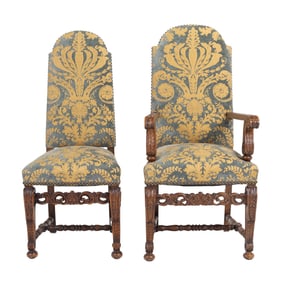 Set of Eight Renaissance Revival Dining Chairs