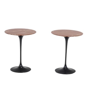 Pair of Knoll Marble Top Tulip End Tables