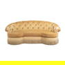 Curved Back Sofa with Tufted Gold Velvet