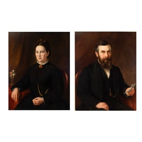 European School, Portraits, two oils