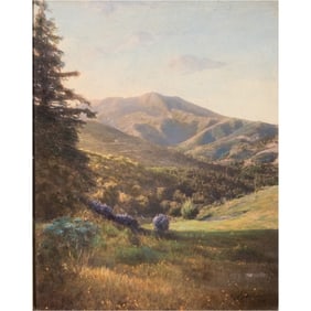 Willard E. Worden, Mount Tamalpais, oil on photograph