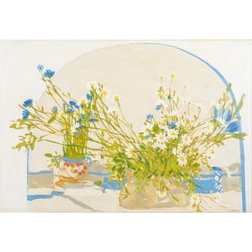 Viola Frey, Floral Still Life, oil