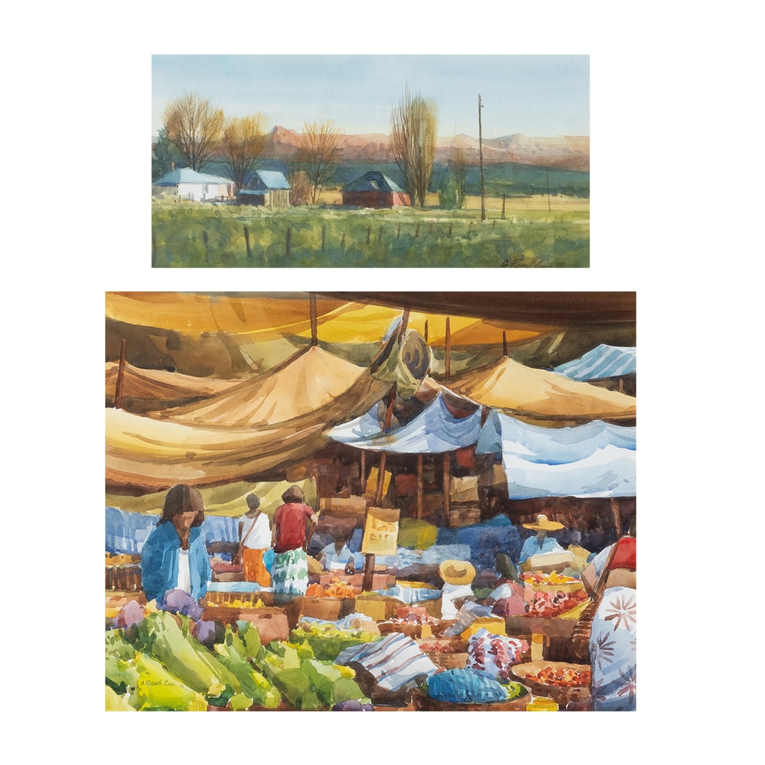 G. Russell Case, two watercolors (1 of 5)