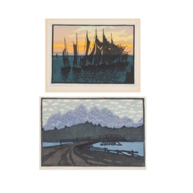 Helene Hooge, two woodcuts