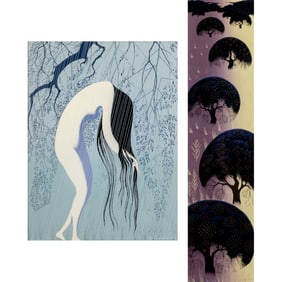 Eyvind Earle, two serigraphs
