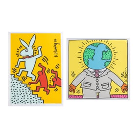 After Keith Haring, two serigraphs for Playboy Magazine
