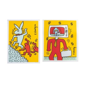 After Keith Haring, two serigraphs for Playboy Magazine