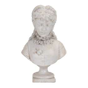 After Giosue Argenti, Bust of Woman, alabaster