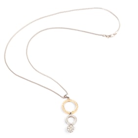 Diamond, 14k Gold Pendant Necklace.
