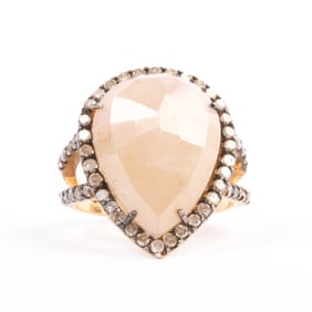 Yellow Sapphire, Diamond, 18k Yellow Gold Ring.