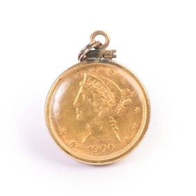 U.S. Gold Coin, Gold-Filled Pendant.