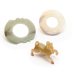 Group of Three Chinese Archaistic Jade Carvings