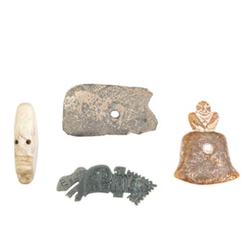Group of Four Chinese Jade and Stone Carvings