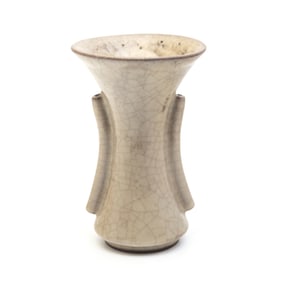 Chinese Gu Form Crackled Glazed Porcelain Vase