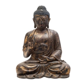 A Large Chinese Bronze Figure of Bodhisattva