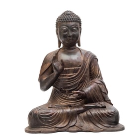 Chinese Seated Bronze Alloy Bodhisattva Buddha Statue