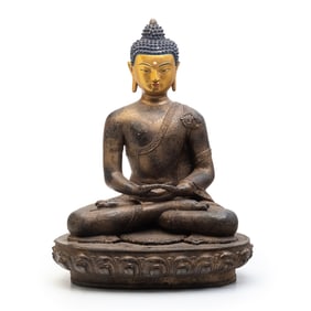 A Large Sino-Tibetan Bronze Figure of Buddha