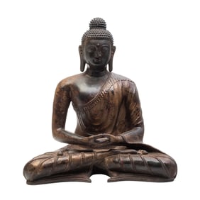 Large Sino-Tibetan Gilt Bronze Figure of Buddha