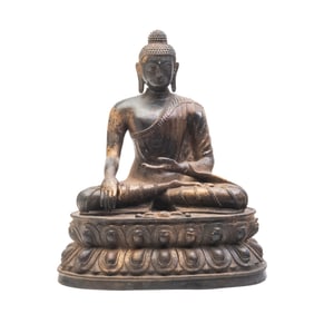 A Sino-Tibetan Bronze Statue of Seated Buddha