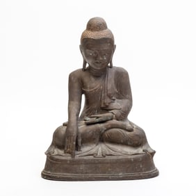 A Burmese Bronze Alloy Seated Figure of Buddha