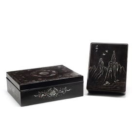 Two Chinese Black Lacquer Boxes.