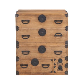 Japanese Kiri Wood Two-Section Tansu Chest