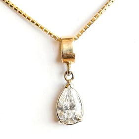 Diamond, 14k Yellow and White Gold Pendant Necklace.
