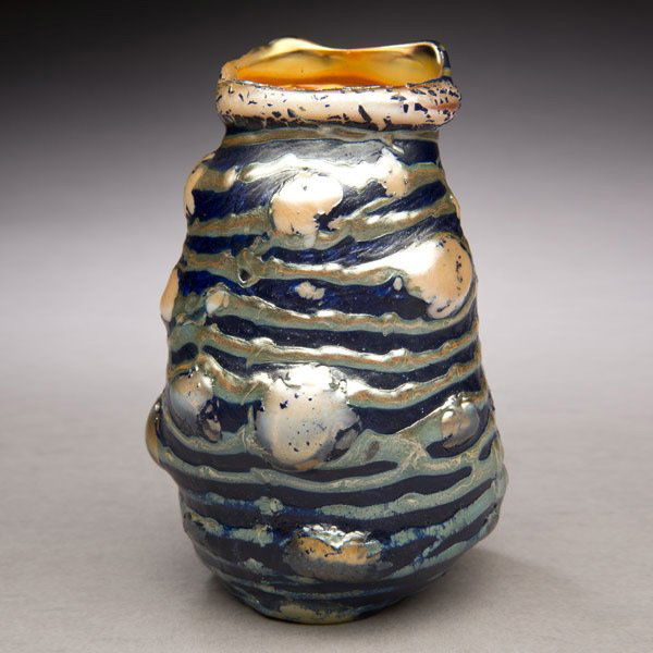 56 Tiffany Studios Pebbled Lava Vase