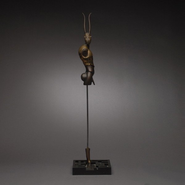 Paul Wunderlich Bronze "Minotaurus 30": PAUL WUNDERLICH (German 1927-2010) Minotauros Bronze 30.75 x 7.25 x 5.75 inches/ 78.1 x 18.4 x 14.6 centimeters Signed & numbered right side of base "Wunderlich 373/2000"Verso: Makers stamp "Venturi A