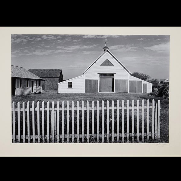 ANSEL ADAMS Barn, Cape Cod, Massachusetts : ANSEL ADAMS (American 1902-1984) Barn, Cape Cod, Massachusetts Gelatin silver print 13.5 x 19 inches/ 34.3 x 48.3 centimeters Signed in pencil lower right on mount "Ansel Adams" Year of work: 1937Prin