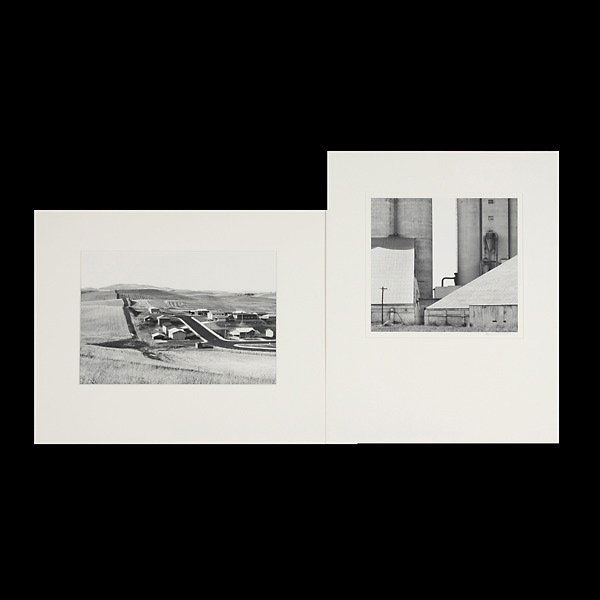 DAVID PLOWDEN Two works: Grain Elevator & Pullma: DAVID PLOWDEN (American b.1932) Two works: Grain Elevator, North Topeka, Kansas & Pullman, Washington, 1972 Gelatin silver print (Grain Elevator laid to mat board) Grain Elevator, Image: 9.1 x 10 inch