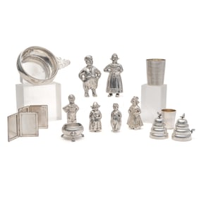Silver Table Articles Including Figural Shakers