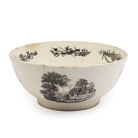 English Creamware Washington in Glory Transfer Bowl