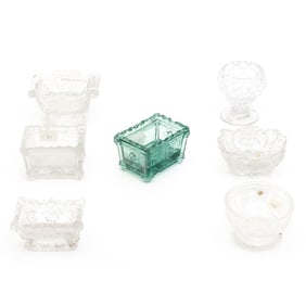 Seven Early American Glass Salt Cellars