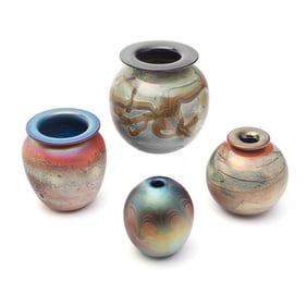 Four Carlson Art Glass Vases