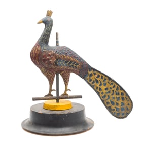 A. L. Jewell & Co. Painted Copper Peacock Weathervane