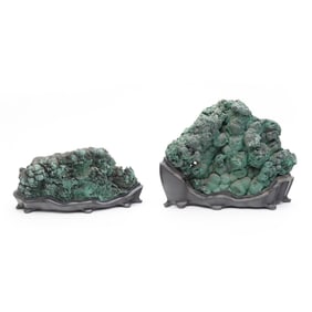 Two Botryoidal Malachite Specimens