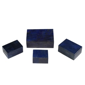 Four Lapis Lazuli Boxes.